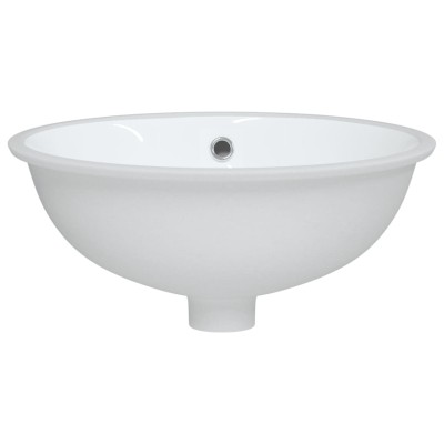 Lavabo de baño ovalado cerámica blanco 43x35x19 cm