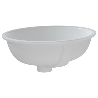 Lavabo de baño ovalado cerámica blanco 43x35x19 cm