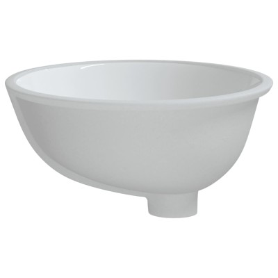 Lavabo de baño ovalado cerámica blanco 43x35x19 cm