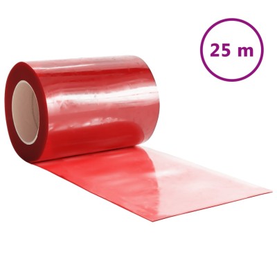 Tira de cortina para puertas PVC rojo 300x2,6 mm 25 m