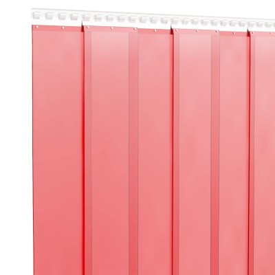 Tira de cortina para puertas PVC rojo 300x2,6 mm 25 m