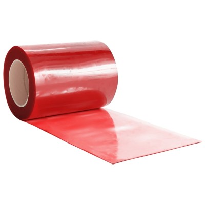 Tira de cortina para puertas PVC rojo 300x2,6 mm 25 m