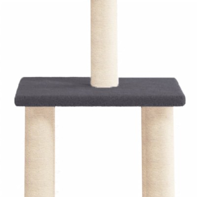 Rascador para gatos con postes de sisal gris oscuro 85,5 cm