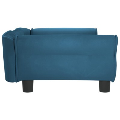 Cama para perros de terciopelo azul 95x55x30 cm