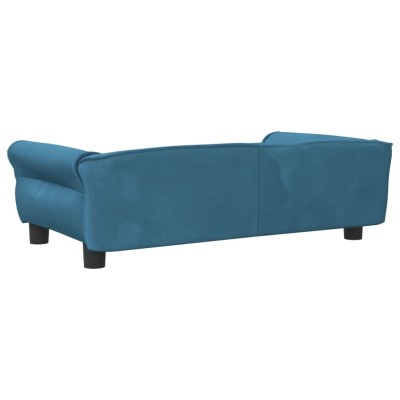 Cama para perros de terciopelo azul 95x55x30 cm