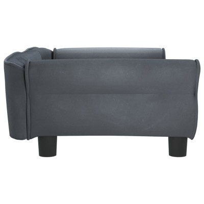 Cama para perros de terciopelo gris oscuro 95x55x30 cm