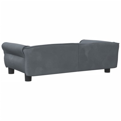 Cama para perros de terciopelo gris oscuro 95x55x30 cm