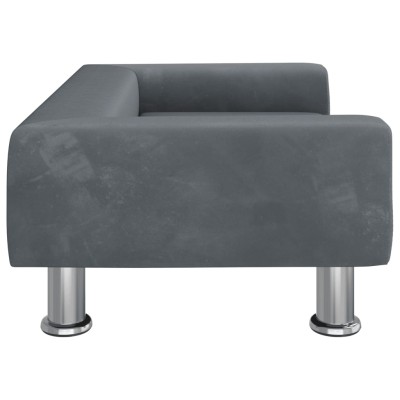 Cama para perros de terciopelo gris oscuro 70x45x26,5 cm