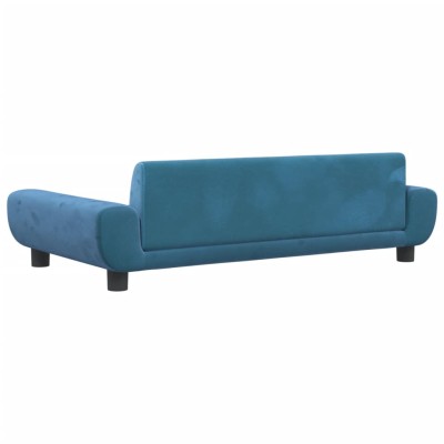 Cama para perros de terciopelo azul 100x54x33 cm