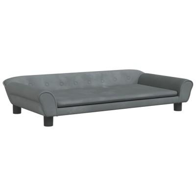 Cama para perros de terciopelo gris oscuro 100x50x21 cm