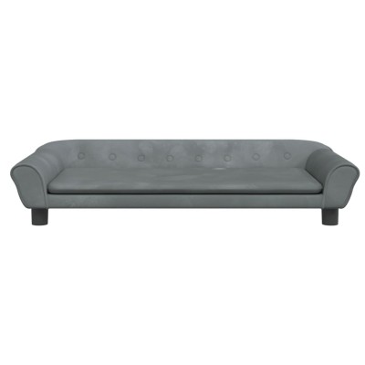 Cama para perros de terciopelo gris oscuro 100x50x21 cm