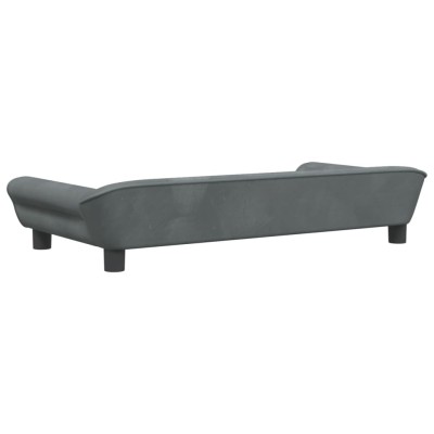 Cama para perros de terciopelo gris oscuro 100x50x21 cm