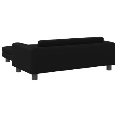 Cama de perros con extensión cuero sintético negro 100x50x30 cm