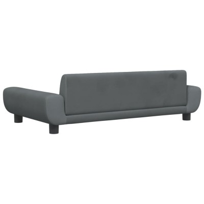 Cama para perros de terciopelo gris oscuro 100x54x33 cm