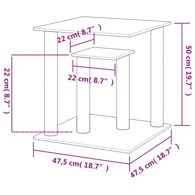 Postes rascadores para gatos con plataformas gris oscuro 50 cm