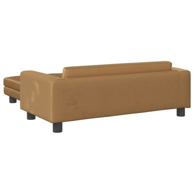 Cama para perros con extensión terciopelo marrón 100x50x30 cm