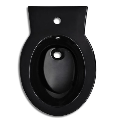 Inodoro y bidet negros de cerámica