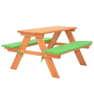 Mesa de pícnic para niños con bancos madera abeto 89x79x50 cm