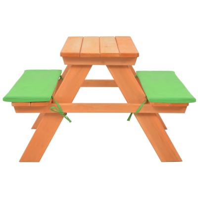 Mesa de pícnic para niños con bancos madera abeto 89x79x50 cm