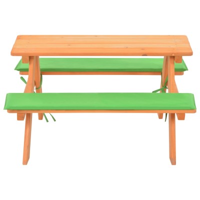 Mesa de pícnic para niños con bancos madera abeto 89x79x50 cm