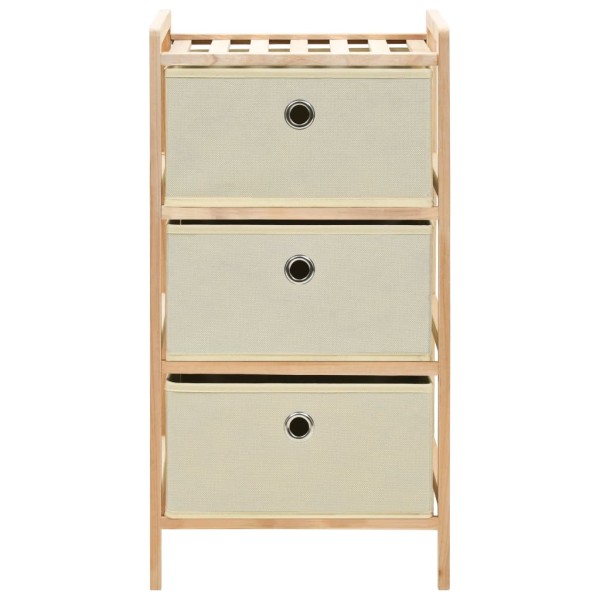 Estantes con 3 cestas de tela 2 unidades madera de cedro beige