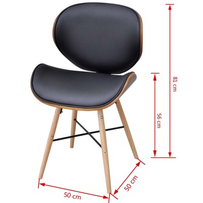 Sillas de comedor 6 unidades madera curvada y cuero sintético