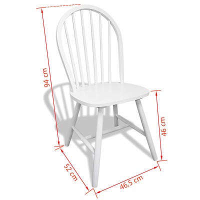 Sillas de comedor 6 unidades madera maciza de caucho blanca