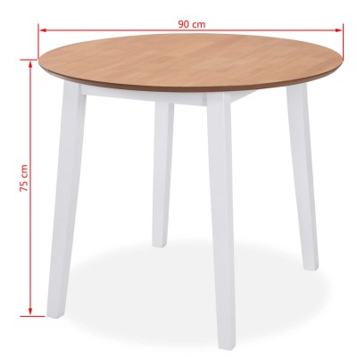 Juego de comedor de MDF y madera de caucho 5 piezas blanco