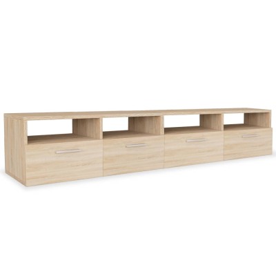 Mueble de TV 2 piezas madera de ingeniería roble 95x35x36 cm