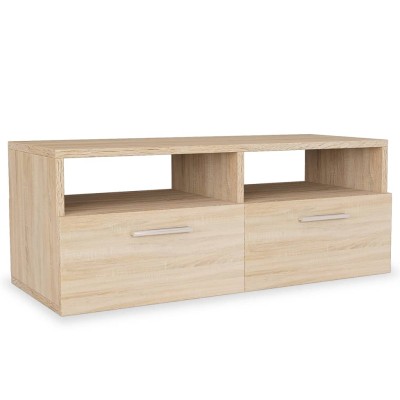 Mueble de TV 2 piezas madera de ingeniería roble 95x35x36 cm