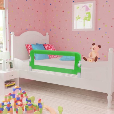 Barandilla de seguridad cama de niño 2 uds verde 102x42 cm