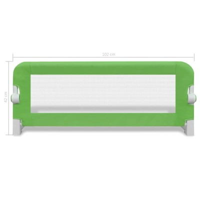 Barandilla de seguridad cama de niño 2 uds verde 102x42 cm