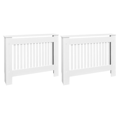 Cubiertas para radiador 2 unidades MDF blanco 112 cm