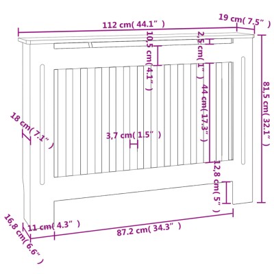 Cubiertas para radiador 2 unidades MDF blanco 112 cm