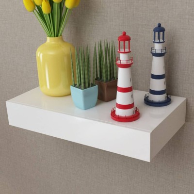 Estantes de pared flotantes con cajones 2 uds blanco 48 cm