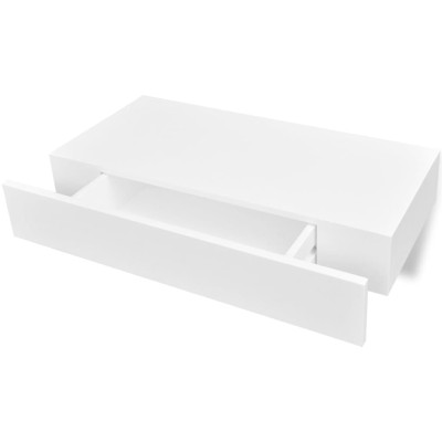 Estantes de pared flotantes con cajones 2 uds blanco 48 cm