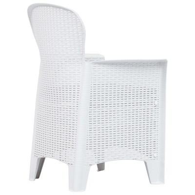 Set de muebles de jardín 7 pzas plástico blanco aspecto ratán