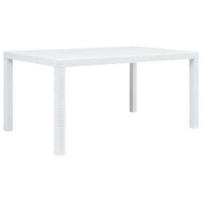 Set de muebles de jardín 7 pzas plástico blanco aspecto ratán