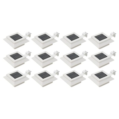 Lámparas solares cuadradas de exterior blancas 12 uds LED 12 cm