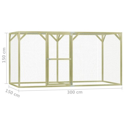 Gallinero de madera de pino impregnada 1,5x3x1,5 m