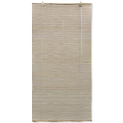 Estor enrollable de bambú natural 2 unidades 120x160 cm