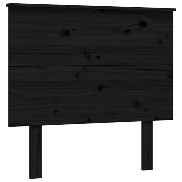 Estructura de cama con cabecero madera maciza negro 100x200 cm