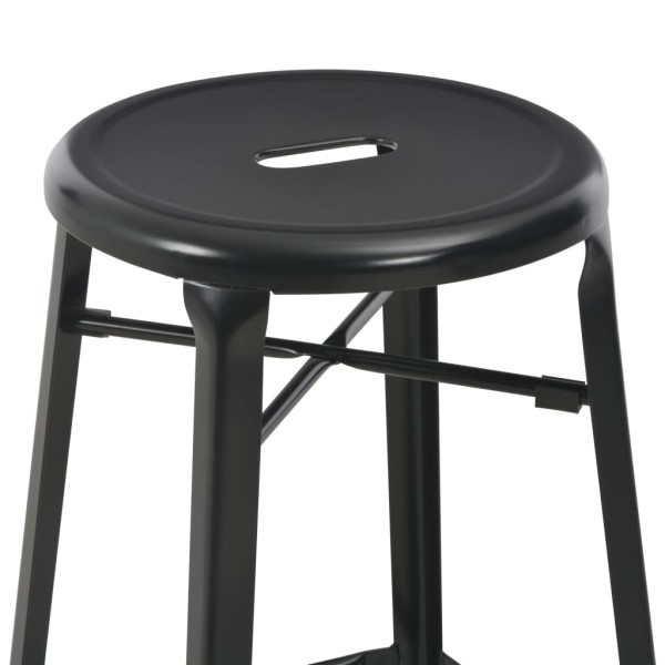 Conjunto de mesa alta y taburetes 3 piezas acero negro