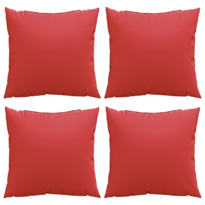 Cojines decorativos 4 uds tela rojo 50x50 cm