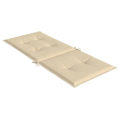 Cojín silla de jardín respaldo alto 6 uds tela beige 120x50x3cm