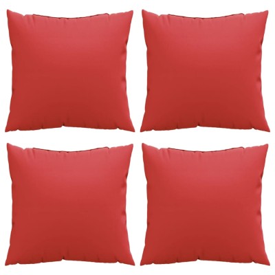 Cojines decorativos 4 uds tela rojo 60x60 cm