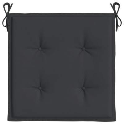 Cojines de silla de jardín 2 uds tela Oxford negro 50x50x3 cm