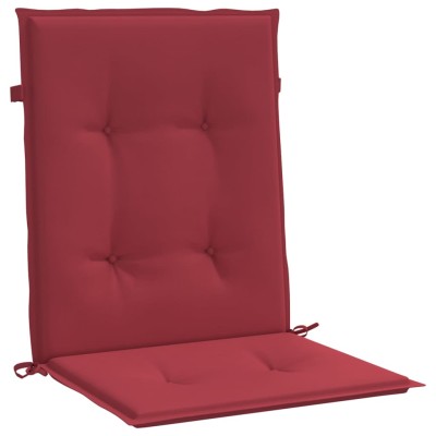 Cojín silla jardín respaldo bajo 2 uds tela Oxford rojo tinto