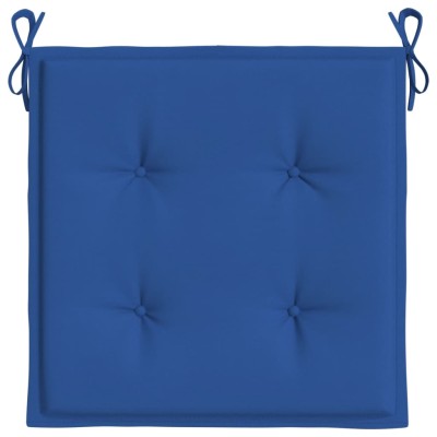 Cojines de silla de jardín 4 uds tela azul 40x40x3 cm