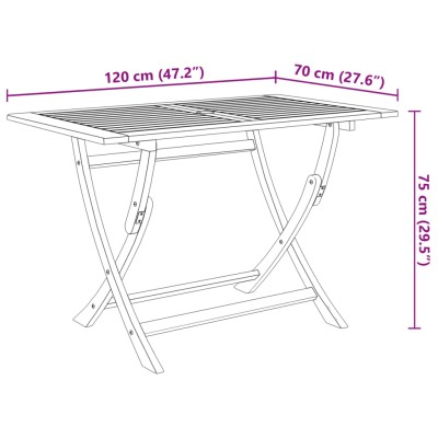 Set comedor de jardín plegable 5 piezas madera maciza de acacia